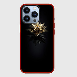 Чехол iPhone 13 Pro Геометрическая золотая лилия