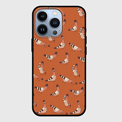 Чехол для iPhone 13 Pro Голубь в шляпе - паттерн, цвет: 3D-черный