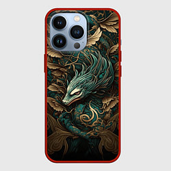 Чехол iPhone 13 Pro Изумрудный Дракон Irezumi