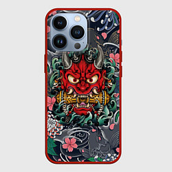 Чехол для iPhone 13 Pro Irazumi devil и волны, цвет: 3D-красный