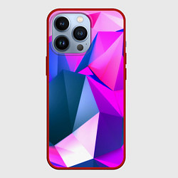 Чехол iPhone 13 Pro Neon blue polygons