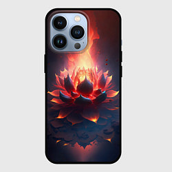 Чехол для iPhone 13 Pro Огненный лотус, цвет: 3D-черный