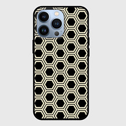 Чехол для iPhone 13 Pro Шестиугольная сота, цвет: 3D-черный