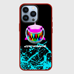 Чехол для iPhone 13 Pro 6Ix9ine голубые брызги, цвет: 3D-красный