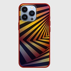 Чехол для iPhone 13 Pro Красочная объёмная спираль - авангард, цвет: 3D-красный