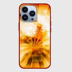 Чехол iPhone 13 Pro Ярко-жёлтое свечение и пиксели