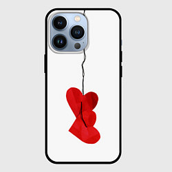 Чехол для iPhone 13 Pro Сердца валентинки, цвет: 3D-черный
