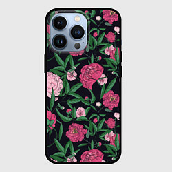 Чехол iPhone 13 Pro Заросли розовых пионов