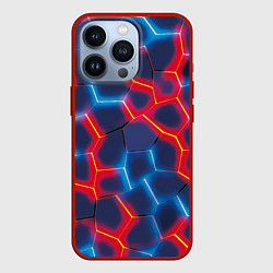 Чехол iPhone 13 Pro Красный и синий неон