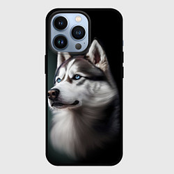 Чехол iPhone 13 Pro Собака Хаски с голубыми глазами