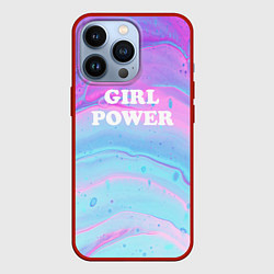 Чехол для iPhone 13 Pro Girl power fluid art, цвет: 3D-красный