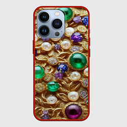 Чехол для iPhone 13 Pro Россыпь драгоценностей, цвет: 3D-красный