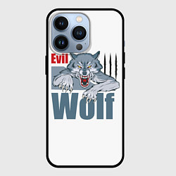 Чехол для iPhone 13 Pro Злой волк - оскал, цвет: 3D-черный