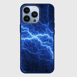 Чехол для iPhone 13 Pro Разряд электричества, цвет: 3D-тёмно-синий