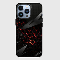 Чехол iPhone 13 Pro Black and red abstract