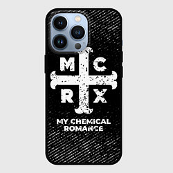 Чехол iPhone 13 Pro My Chemical Romance с потертостями на темном фоне