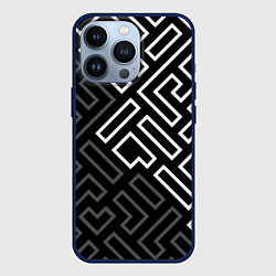 Чехол iPhone 13 Pro Черно белый лабиринт
