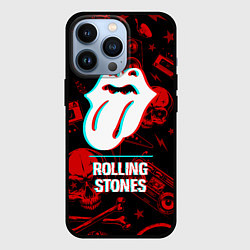 Чехол для iPhone 13 Pro Rolling Stones rock glitch, цвет: 3D-черный