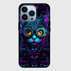 Чехол для iPhone 13 Pro Cat - cyberpunk style, цвет: 3D-черный