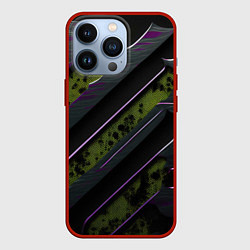 Чехол iPhone 13 Pro Текстура с зелеными вставками