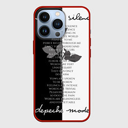 Чехол для iPhone 13 Pro Depeche Mode - Enjoy the Silence lyrics black & wh, цвет: 3D-красный