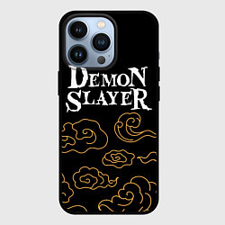 Чехол для iPhone 13 Pro Demon Slayer anime clouds, цвет: 3D-черный