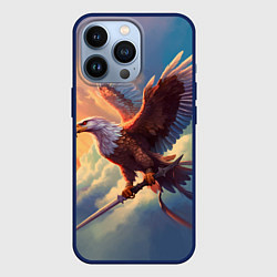 Чехол iPhone 13 Pro Орел с мечом в облаках на закате