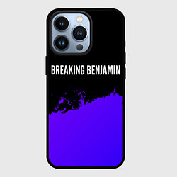 Чехол iPhone 13 Pro Breaking Benjamin purple grunge