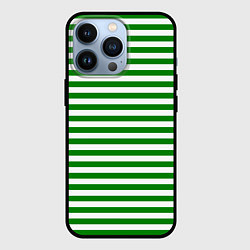 Чехол для iPhone 13 Pro Тельняшка зеленая Пограничных войск, цвет: 3D-черный