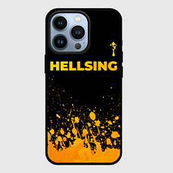 Чехол iPhone 13 Pro Hellsing - gold gradient: символ сверху