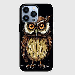 Чехол для iPhone 13 Pro Забавная сова: арт нейросети, цвет: 3D-черный