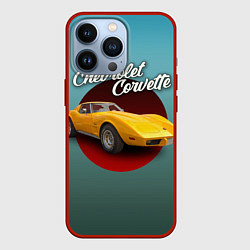 Чехол для iPhone 13 Pro Американский спорткар Chevrolet Corvette Stingray, цвет: 3D-красный