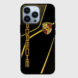 Чехол iPhone 13 Pro Porsche - Gold line