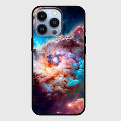 Чехол iPhone 13 Pro Небула в космосе в голубо-розовых тонах - нейронна