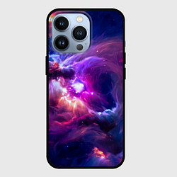 Чехол для iPhone 13 Pro Небула в космосе в фиолетовых тонах - нейронная се, цвет: 3D-черный