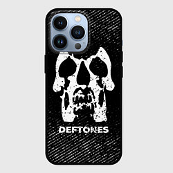 Чехол iPhone 13 Pro Deftones с потертостями на темном фоне