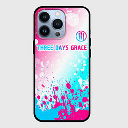 Чехол iPhone 13 Pro Three Days Grace neon gradient style: символ сверх