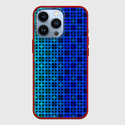 Чехол iPhone 13 Pro Сине-зеленый геометрический узор