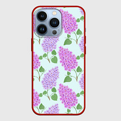 Чехол для iPhone 13 Pro Лиловая и розовая сирень, цвет: 3D-красный