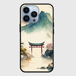 Чехол iPhone 13 Pro Японский пейзаж - акварель