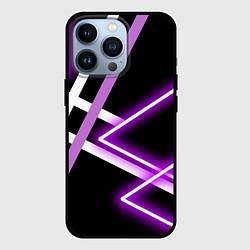 Чехол iPhone 13 Pro Фиолетовые полоски с неоном