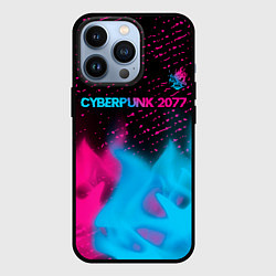 Чехол iPhone 13 Pro Cyberpunk 2077 - neon gradient: символ сверху