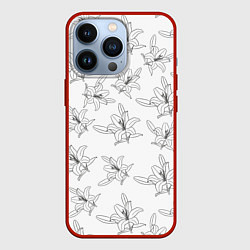 Чехол iPhone 13 Pro Лилия цветочный паттерн
