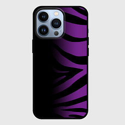 Чехол iPhone 13 Pro Фиолетовый с черными полосками зебры