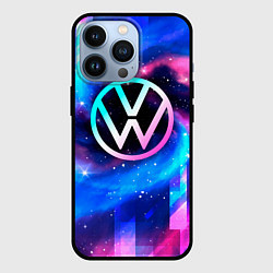 Чехол для iPhone 13 Pro Volkswagen неоновый космос, цвет: 3D-черный
