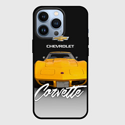 Чехол iPhone 13 Pro Американская машина Chevrolet Corvette 70-х годов