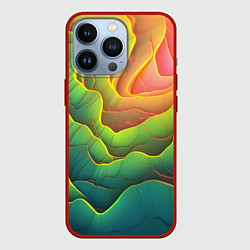 Чехол для iPhone 13 Pro Даружный градиент плит, цвет: 3D-красный