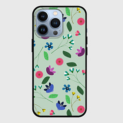 Чехол iPhone 13 Pro Цветы, веточки и листья