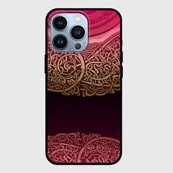 Чехол для iPhone 13 Pro Пылающий орнамент, цвет: 3D-черный