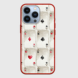 Чехол для iPhone 13 Pro Покер, цвет: 3D-красный